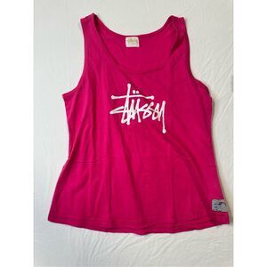 Stussy Vintage women’s cotton pink tank top, size 14